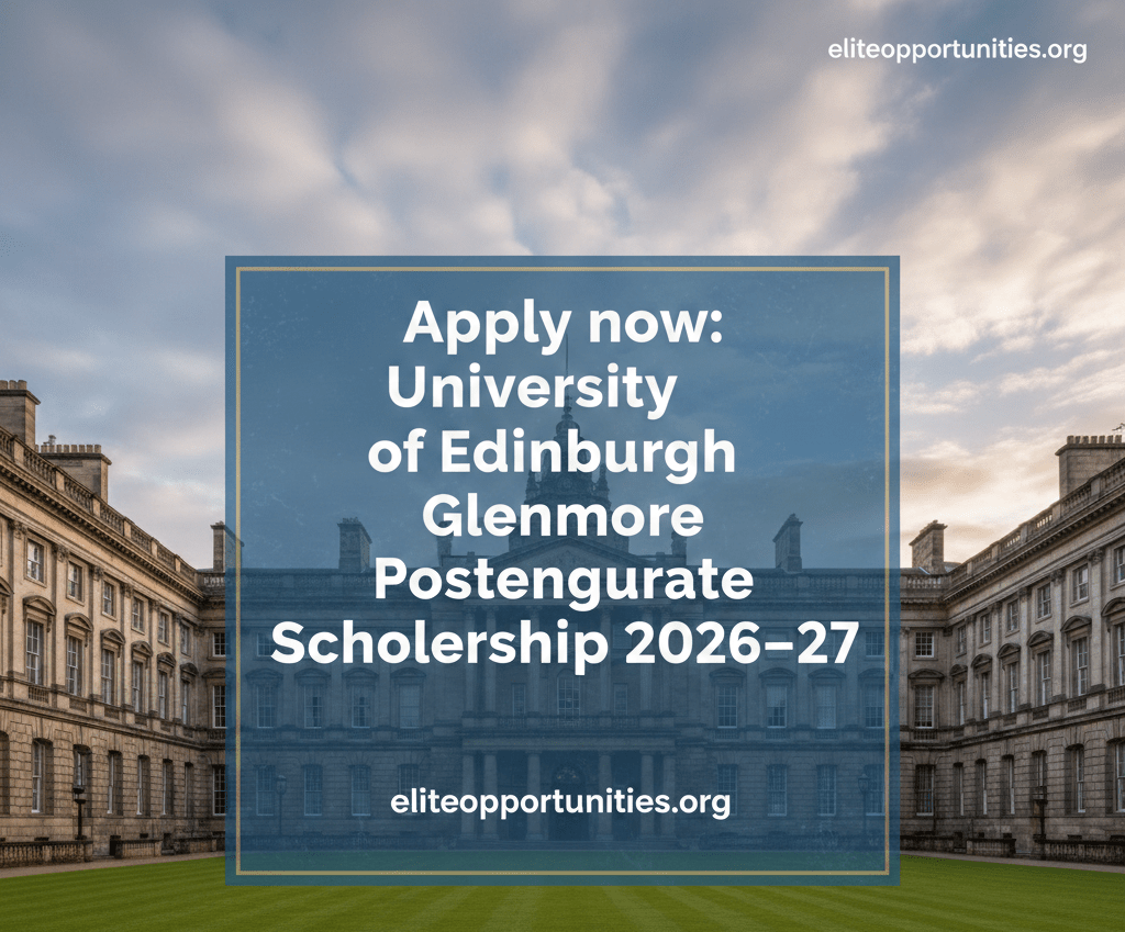 Apply now University of Edinburgh Glenmore Postgraduate Scholarship 2026–27
