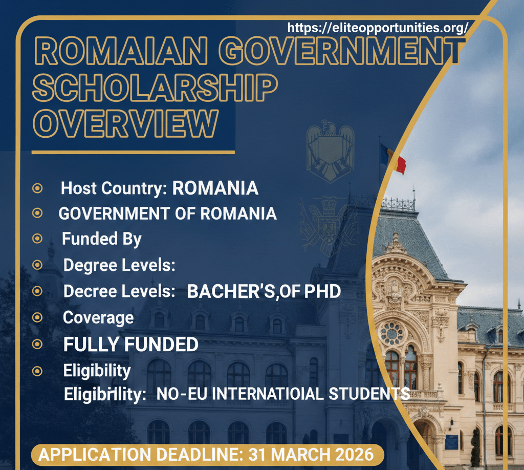Apply now Romanian Government Scholarship 2026 (Fully Funded)