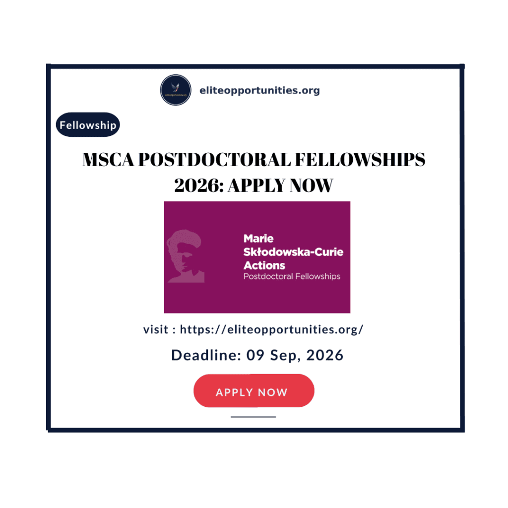 MSCA Postdoctoral Fellowships 2026: Apply now
