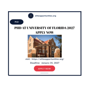 PhD at University of Florida 2027 Apply now